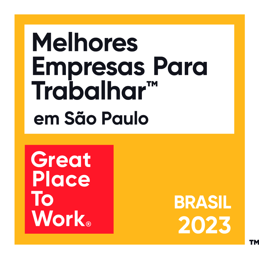 Selo de certificação Great Place to Work de melhores empresas de São Paulo de 2023